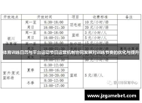 体育训练日历与平台运动节日运营机制协同发展对训练节奏的优化与提升